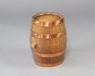 A coopered oak barrel 37cm h x 24cm diam. 