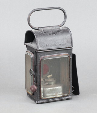A Light of London metal carriage lamp complete with burner 19cm x 10cm x 8cm (rear glass to back a/f)