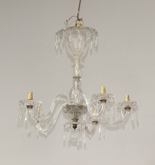 A Victorian style 5 light glass electrolier 46cm h x 53cm diam. 