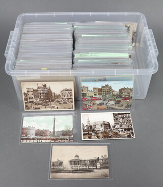 Approximately 800 black and white and coloured postcards of Greater London and Environs (contained in a plastic crate) 