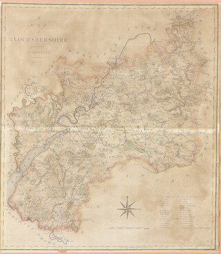 J Carey, a map of Gloucestershire 49cm x 42cm 