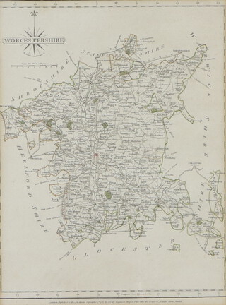 J Carey, a map of Worcestershire 27cm x 20cm 