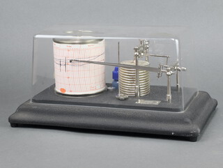 Casella, a barograph contained in a metal case with perspex cover 18cm h x 33cm w x 20cm d 