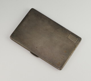 A silver rectangular engine turned cigarette case, gross weight 192 grams, Chester 1946 