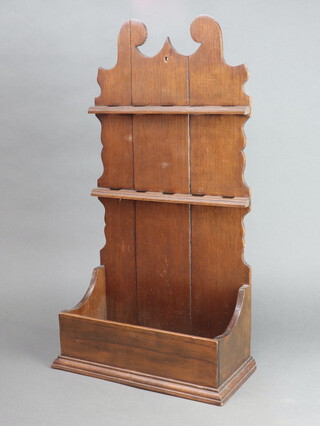 A 17th Century style oak spoon rack 60cm h x 33cm w x 15cm d 