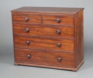 A 19th Century mahogany chest of 2 short and 3 long drawers 90cm h x 105cm w x 46cm d 