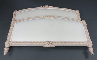 A Louis style carved and painted wood arch shaped double bed frame 95cm h x 144cm w x 200cm (inside 126cm x 192cm) 