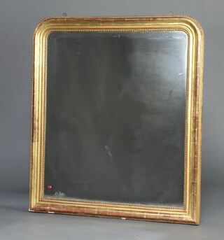 A 19th Century Continental D shaped over mantel mirror contained in a gilt frame 129cm x 112cm 