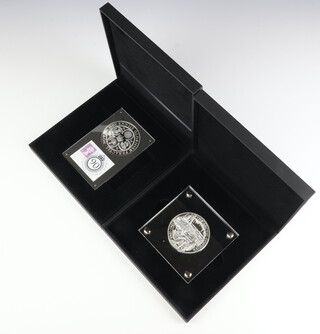 A silver commemorative medallion The Arctic Convoy 1941 to 1945 ten pound proof coin, a ditto 1926-2016 enclosed in perspex with fitted boxes 