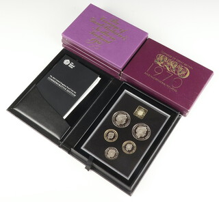 A 2015 United Kingdom proof coin set commemorative edition boxed, six cased Coinage of Great Britain and Northern Ireland coin sets all 1970, ditto 1980 