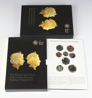 Three Royal Mint The Fifth Circulating Coinage Portrait first edition sets