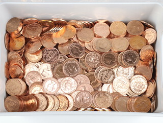 A quantity of polished half pennies, mixed dates