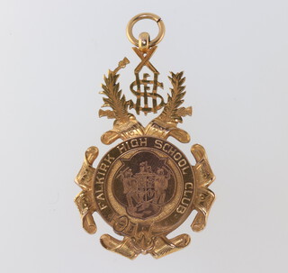 A 9ct yellow gold presentation school medallion 16 grams 