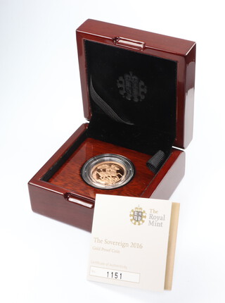 A proof sovereign, 2016, boxed 
