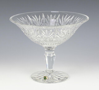 A Waterford Crystal glass pedestal bowl with flared rim 20cm 