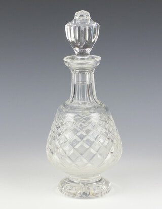 A Waterford Crystal glass mallet shaped decanter and stopper 30cm 