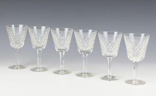 Six Waterford Crystal sherry glasses 