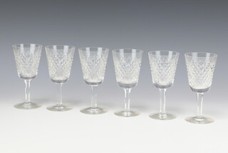 Six Waterford Crystal small wine glasses