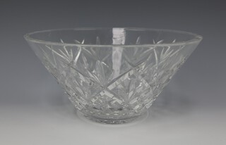 A Waterford Crystal glass fruit bowl with flared rim 25cm 