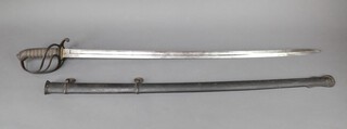 Hamburger Rogers & Co, King Street, Covent Garden, a Victorian Royal Artillery Officer's sword with etched blade and complete with scabbard 