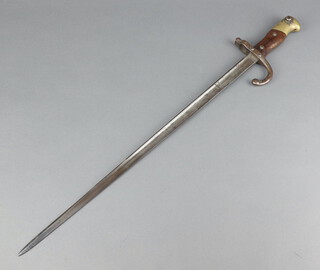 A French chassepot bayonet, the blade dated 1878 (no scabbard)