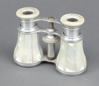 A pair of Aitchison of London "The Gaiety" mother of pearl opera glasses 