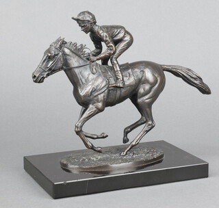 After David Cornel, a bronze figure "Champion Finish" study of Lester Piggott riding Nijinsky 20cm  x 19cm x 12cm, together with certificate 