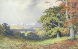 H Hitchens 1903, pastel signed and dated, study of Windsor Castle 21cm x 33cm 