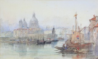 William Noble Hardwick (1805-1865), watercolour signed and dated '64, view of the Grand Canal Venice 22.5cm x 37cm  