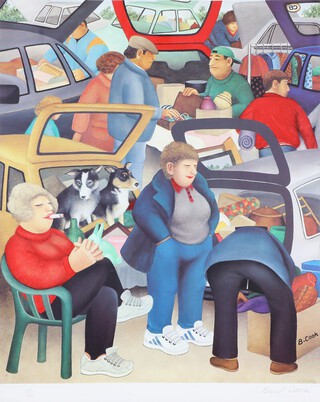 **Beryl Cook (1926-2008), signed in pencil limited edition print, no.436 of 650, "Car Boot Sale", published by Alexander Gallery Publications Ltd, Bristol, England, 50cm x 41cm **Please Note: Artist's Resale Rights may be payable on this lot