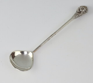 A Sarah Jones silver spoon with a lion terminal, London 1980, 36 grams