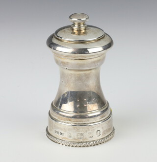 A silver pepper mill London 1977