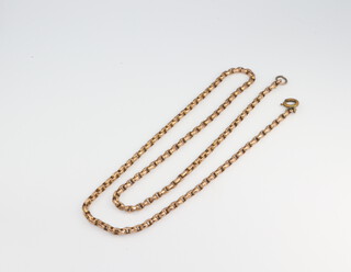 A yellow metal necklace 46cm, 10.2 grams 