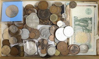 A collection of coins and banknotes 