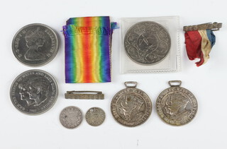 A 1970 Coinage of Great Britain uncirculated set together with minor crowns,coins and commemorative medals