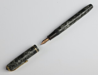 A vintage Conway Stewart 28 grey marble patched fountain pen 