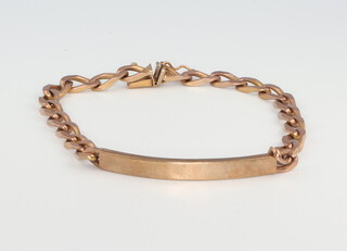 A 9ct yellow gold identity bracelet 10.4 grams, 20cm 