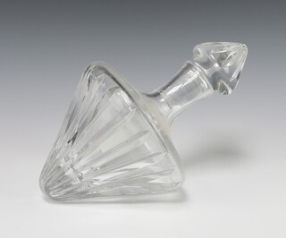 A Stuart Crystal horizontal cut glass decanter and stopper 30cm 