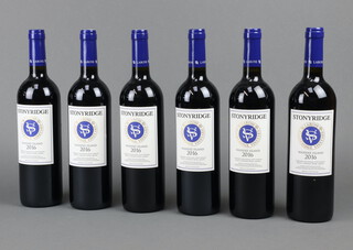 Six bottles of New Zealand 2016 Stonyridge Larose, Waiheke Island, red wine 