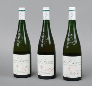 Three bottles of 1993 Clos De La Coulee De Serrant white wine 