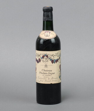 A bottle of 1961 Chateau Phelan-Segur (St Estephe) red wine, bottled by Justerini & Brooks (low on the neck) 