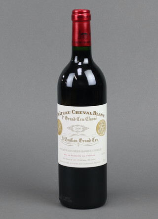 A bottle of 2000 Chateau Cheval Blanc 1er Grand Cru St Emilion red wine 