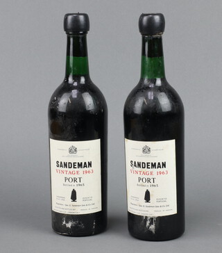 Two bottles of 1963 Sandeman Vintage port 