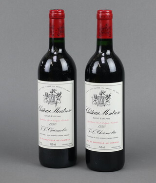 2 bottles of 1990 Chateau Montrose Saint-Estephe red wine 