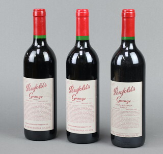 Three bottles of 1996 Penfold Grange Bin 95 red wine 