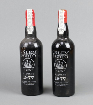 Two bottles of 1977 Calem Porto vintage port  