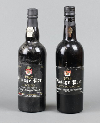 A bottle of 1975 Quinta do Cachao vintage port and a bottle of 1982 ditto  