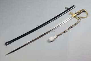 Ehakharn, an Imperial German Officer's sword and scabbard, complete with dress knot and a fabric cloth bag 