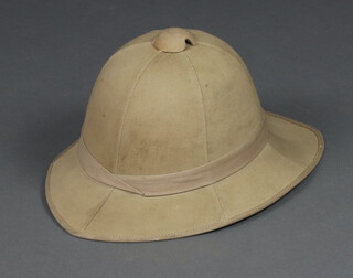 A khaki pith helmet