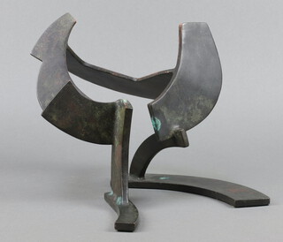 A bronze free form sculpture 26cm x 23cm x 23cm 